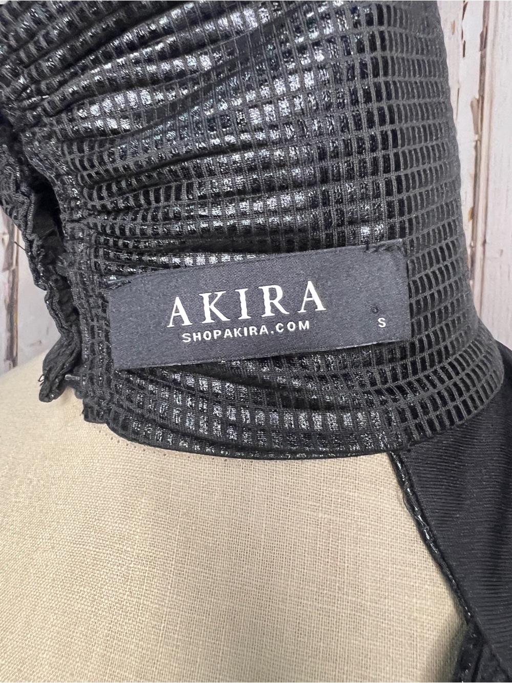 AKIRA Black Long-Sleeve High-Neck Ruched Mini Dress - Picture 9 of 9